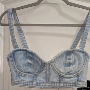 Forever 21 Light blue Denim Crop Top